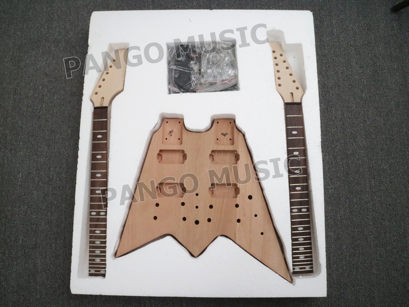 Double Neck Flying V Electric Guitar Kit (PYX201) Buy guitar kit, double neck guitar, diy